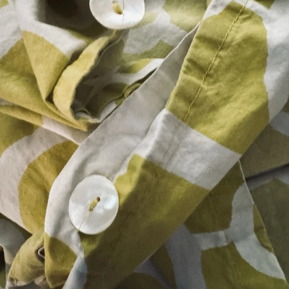 West Elm Full Queen Duvet Comforter Cover Lime Green 92x88